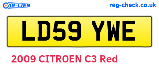 LD59YWE are the vehicle registration plates.