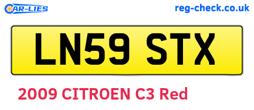 LN59STX are the vehicle registration plates.