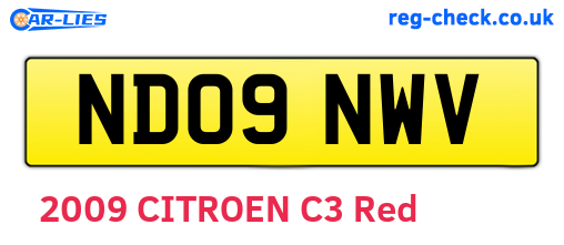 ND09NWV are the vehicle registration plates.
