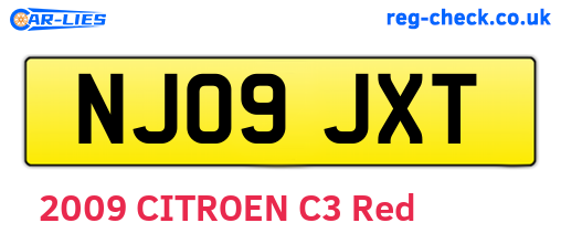 NJ09JXT are the vehicle registration plates.