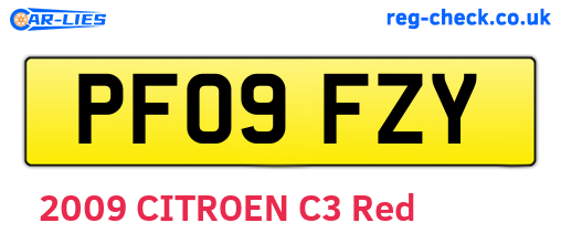PF09FZY are the vehicle registration plates.
