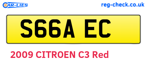 S66AEC are the vehicle registration plates.