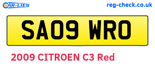 SA09WRO are the vehicle registration plates.
