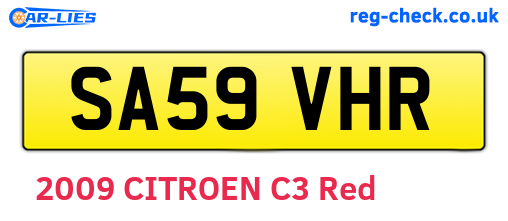 SA59VHR are the vehicle registration plates.