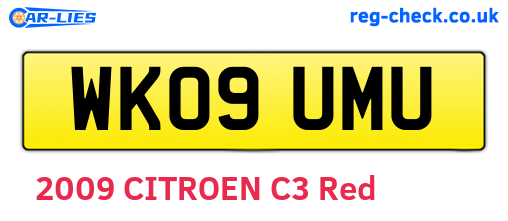 WK09UMU are the vehicle registration plates.