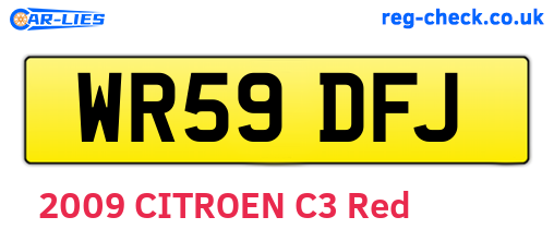 WR59DFJ are the vehicle registration plates.