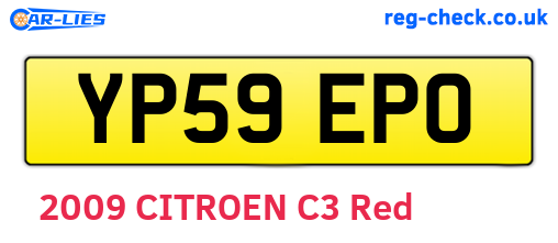 YP59EPO are the vehicle registration plates.