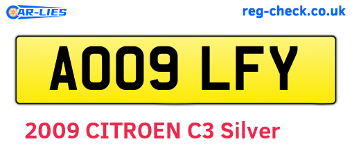 AO09LFY are the vehicle registration plates.