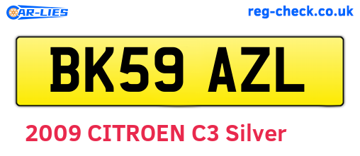 BK59AZL are the vehicle registration plates.