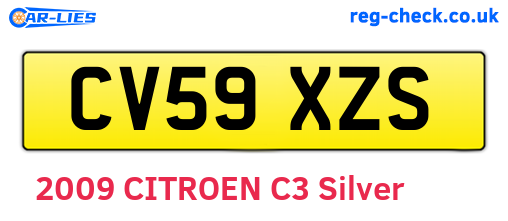 CV59XZS are the vehicle registration plates.