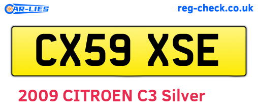 CX59XSE are the vehicle registration plates.
