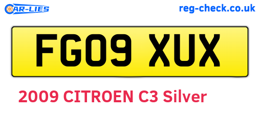 FG09XUX are the vehicle registration plates.