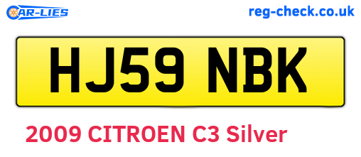 HJ59NBK are the vehicle registration plates.