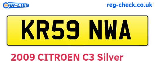 KR59NWA are the vehicle registration plates.