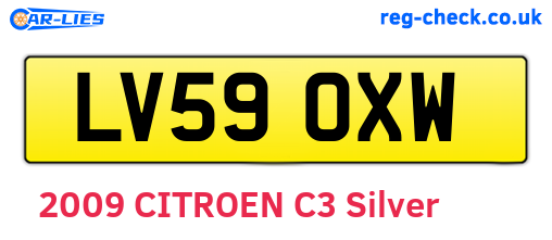 LV59OXW are the vehicle registration plates.
