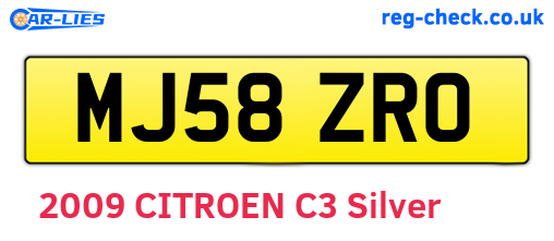 MJ58ZRO are the vehicle registration plates.
