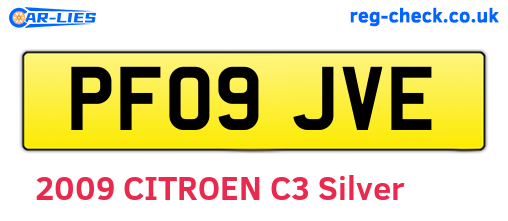 PF09JVE are the vehicle registration plates.
