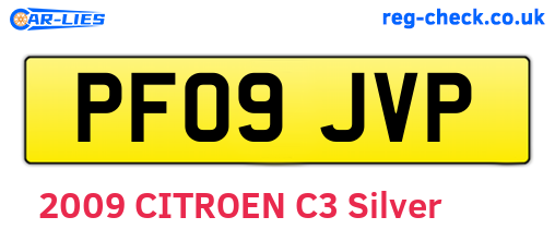 PF09JVP are the vehicle registration plates.
