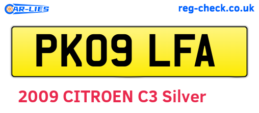 PK09LFA are the vehicle registration plates.