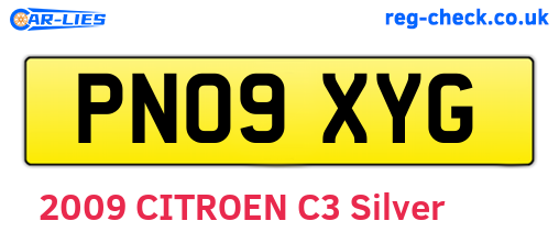 PN09XYG are the vehicle registration plates.