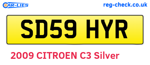 SD59HYR are the vehicle registration plates.
