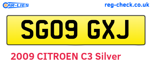 SG09GXJ are the vehicle registration plates.