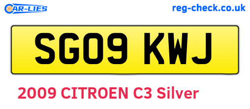 SG09KWJ are the vehicle registration plates.