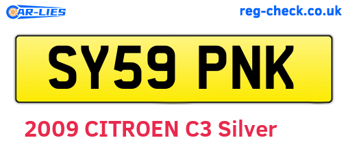 SY59PNK are the vehicle registration plates.