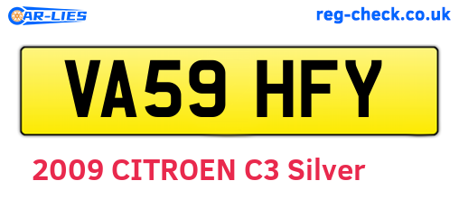 VA59HFY are the vehicle registration plates.