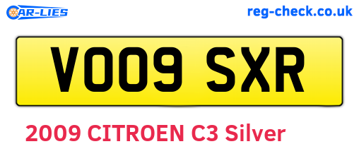 VO09SXR are the vehicle registration plates.