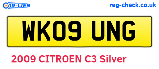 WK09UNG are the vehicle registration plates.
