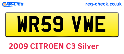 WR59VWE are the vehicle registration plates.
