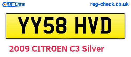 YY58HVD are the vehicle registration plates.
