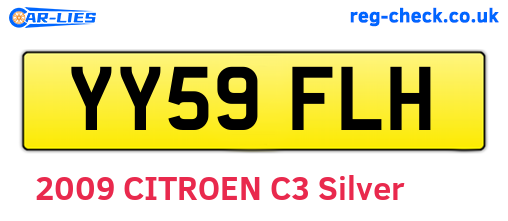 YY59FLH are the vehicle registration plates.