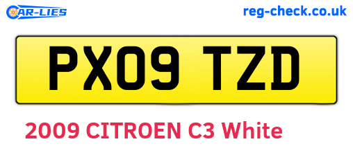 PX09TZD are the vehicle registration plates.