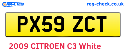 PX59ZCT are the vehicle registration plates.