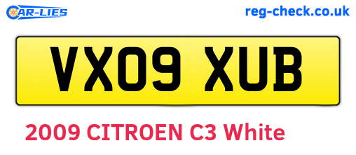 VX09XUB are the vehicle registration plates.