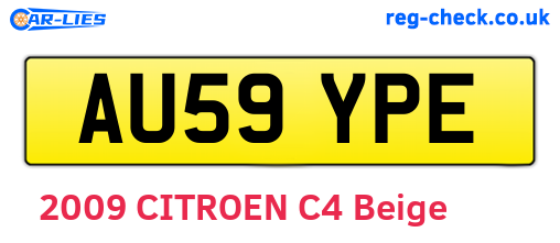 AU59YPE are the vehicle registration plates.