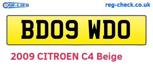 BD09WDO are the vehicle registration plates.