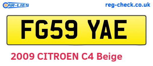 FG59YAE are the vehicle registration plates.