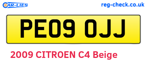 PE09OJJ are the vehicle registration plates.
