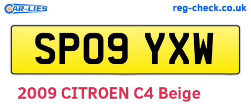 SP09YXW are the vehicle registration plates.