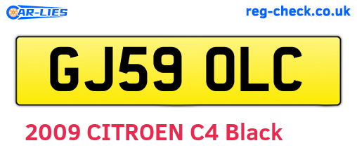 GJ59OLC are the vehicle registration plates.