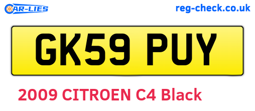 GK59PUY are the vehicle registration plates.