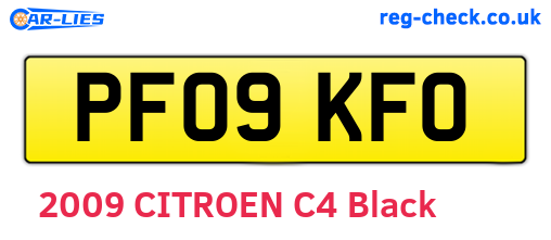 PF09KFO are the vehicle registration plates.