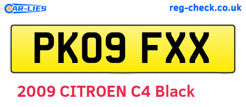 PK09FXX are the vehicle registration plates.