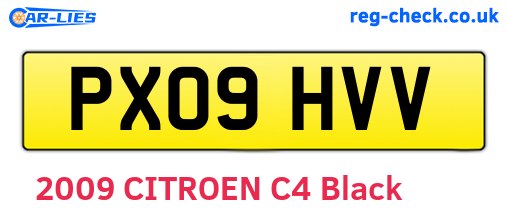 PX09HVV are the vehicle registration plates.