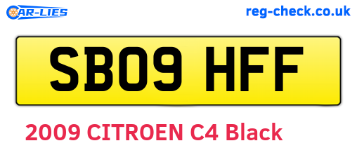 SB09HFF are the vehicle registration plates.