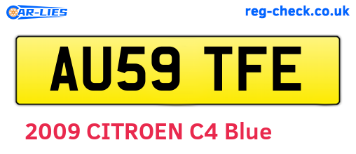 AU59TFE are the vehicle registration plates.
