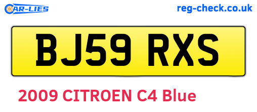 BJ59RXS are the vehicle registration plates.